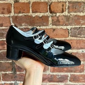 CAREL Paris Kina Black Patent Leather Mary Janes Size 6